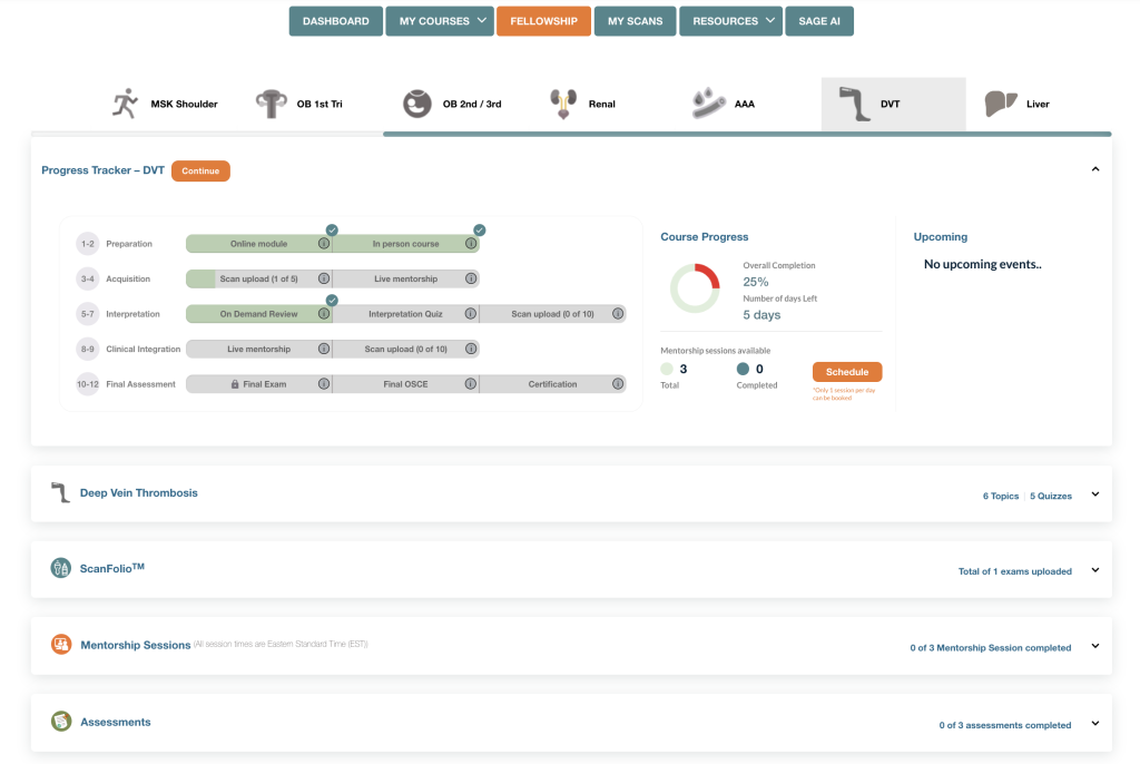 GUSI POCUS Fellowship dashboard facilitates teaching your team POCUS